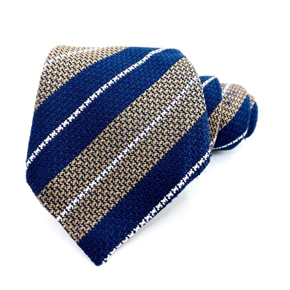 Cesare Attolini products for sale | eBay Ceasar Attolini Tie Silk Beige Blue Striped Patter